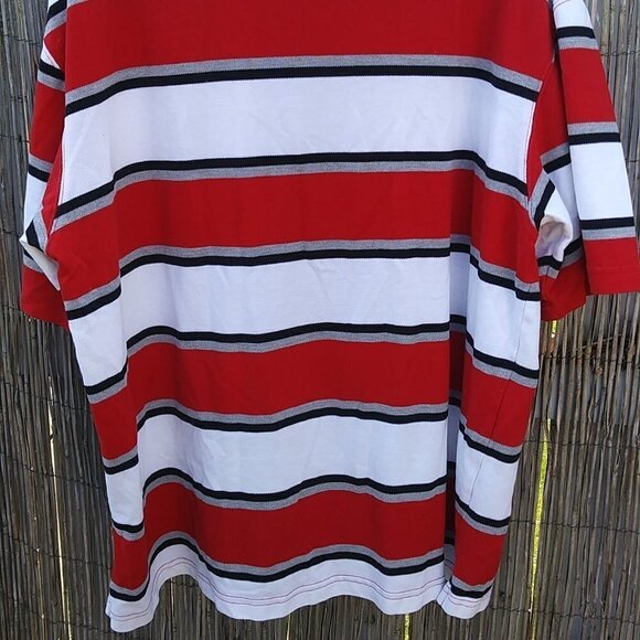 Bugle Boy Mens Striped Polo Red Black White XXL - Picture 12 of 13